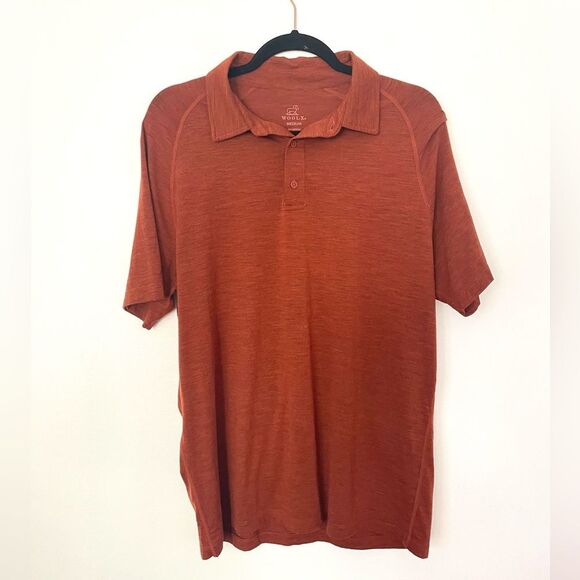 Woolx polo mens burnt orange merino wool polo size medium